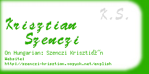 krisztian szenczi business card